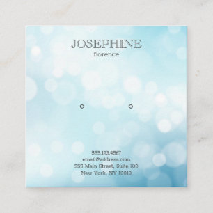 Visning för Glamous Blue Bokeh Jewelry Stud Earrin Fyrkantigt Visitkort