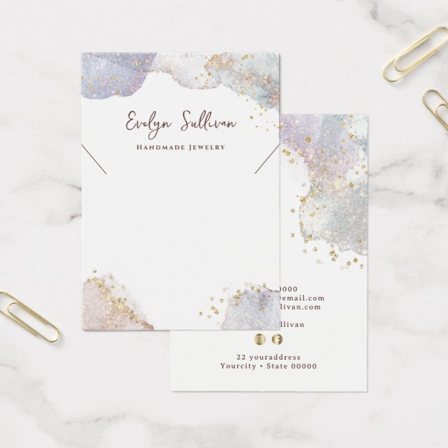 visning för glitter-vattenfärgsformer halsband visitkort (Kontor)