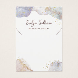 visning för glitter-vattenfärgsformer halsband visitkort