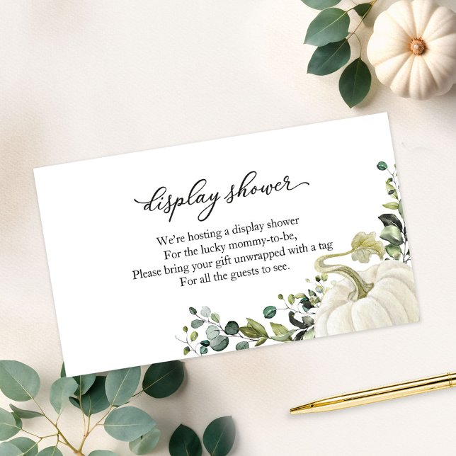 Visning för Greenery Pumpkin Fall Baby Shower Tilläggskort (Skapare uppladdad)