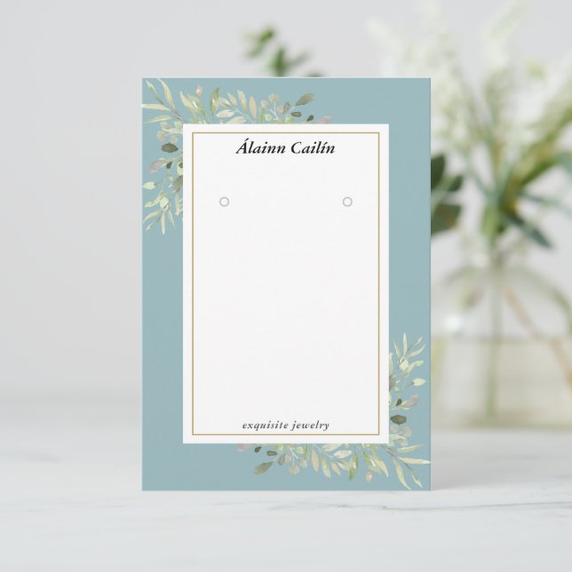 Visning för Grey Blommigt Earring  Card Tilläggskort (Stående Fram)