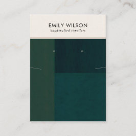 VISNING FÖR  GRÖNT FÄRG BLOCK NECKLACE EARRING VISITKORT