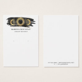 Visning för Guld Black Sol-stjärnor, Måne Visitkort