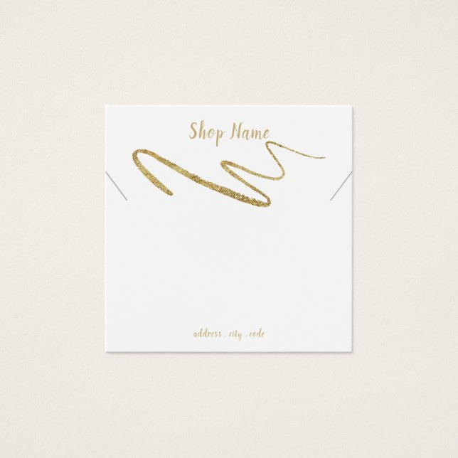 visning för guld-bläckhaltig halsduk fyrkantigt visitkort (Framsida)