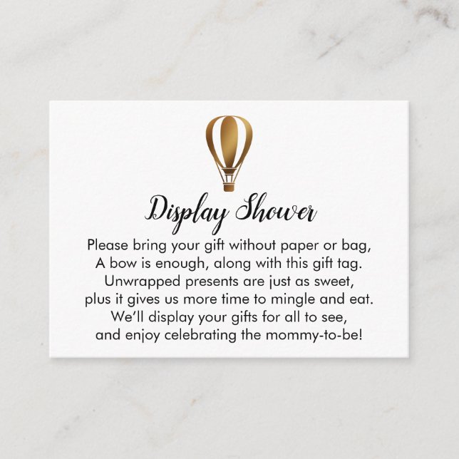 Visning för guld Luftballong -  för inmatningskort Tilläggskort (Framsida)