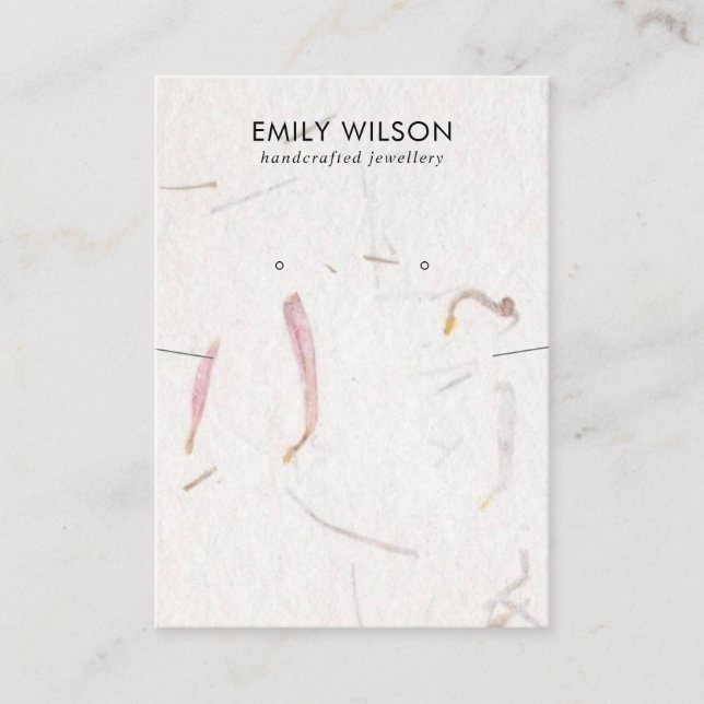 VISNING FÖR HANDMADE PAPPER NECKLACE EARRING VISITKORT (Framsida)