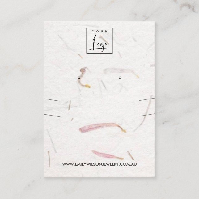 VISNING FÖR HANDMADE PAPPER NECKLACE EARRING VISITKORT (Framsida)