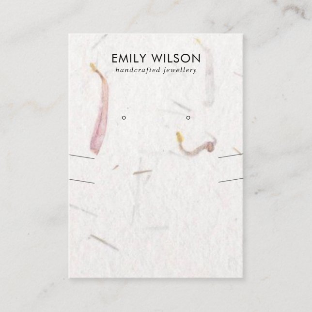 VISNING FÖR HANDMADE PAPPER NECKLACE EARRING VISITKORT (Framsida)
