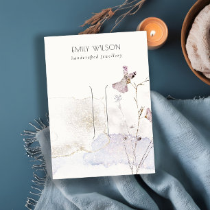 Visning för hårklot med glitter tryckt blommor visitkort