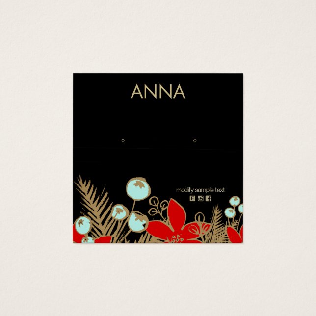 Visning för helgdag Stud-avläsning Fyrkantigt Visitkort (Framsida)