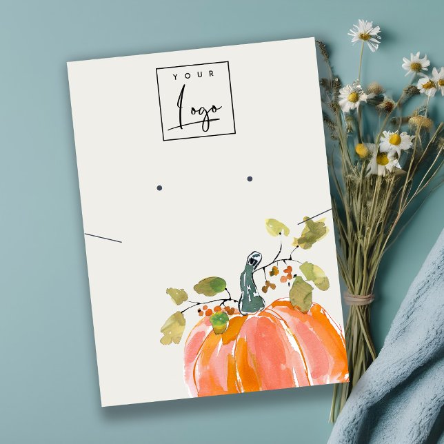 Visning för hösten Pumpkin-Logotyp för uppläsning  Visitkort (Skapare uppladdad)