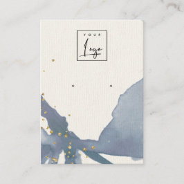 Visning för Indigo Blue Guld Abstrakt Earring Logo Visitkort