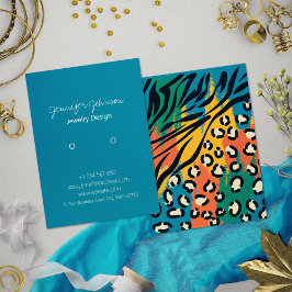 Visning för innehavare av djurutskrift: färgat läs visitkort