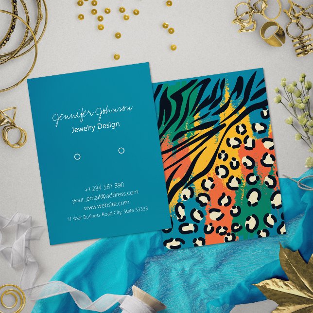 Visning för innehavare av djurutskrift: färgat läs visitkort (Skapare uppladdad)