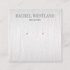 visning för juveleraravläsning av borstad silver fyrkantigt visitkort