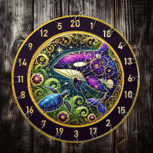 Visning för konstgjord orca-sköldpadda Dartboard Darttavla