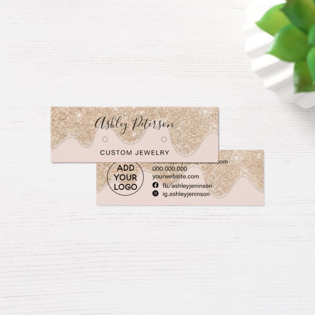 Visning för körning av chic guld glitter-stutsar litet visitkort (Skivbord)