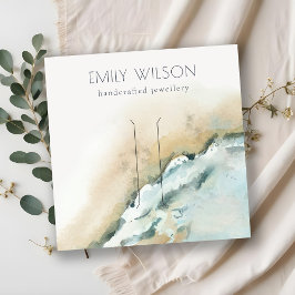 Visning för kust-havets Vinkara sandblått Fyrkantigt Visitkort