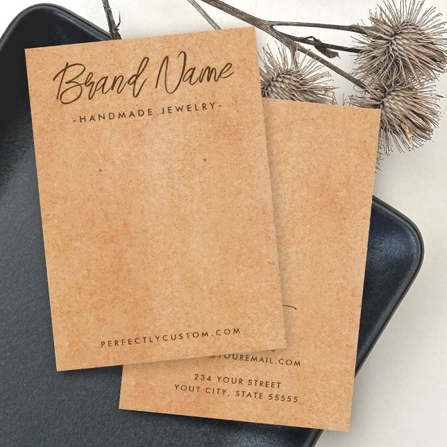 Visning för lätt terracotta-skript, logotyp visitkort (Skapare uppladdad)