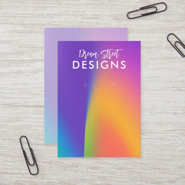 Visning för lila Earring- Visitkort (Fram/Back In Situ)