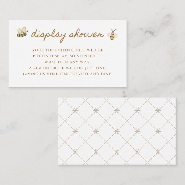 Visning för Little Bee Baby Shower Tilläggskort (Fram/baksida)