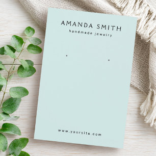 Visning för ljusblått anpassningsbar logotyp för ö visitkort