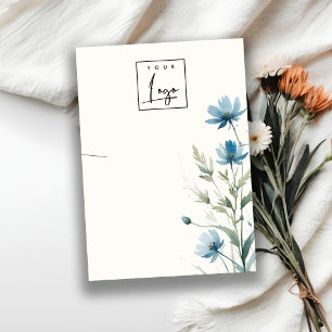 Visning för Logotyp av blått Wildblomsfärg Necklac Visitkort
