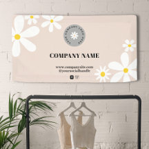 Visning för Logotyp av Retro Rosa & White Daisy Bu