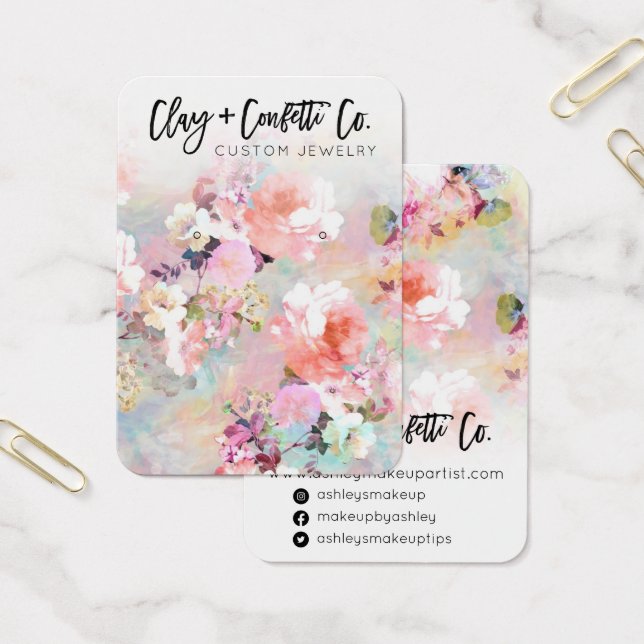 visning för logotyp-, blommigt- och smyckesörning visitkort (Kontor)