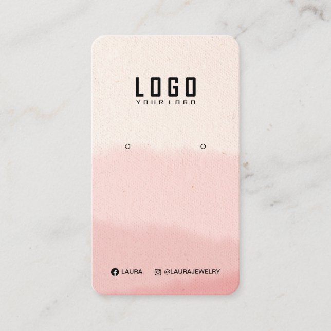 Visning för logotyp  Card Social Media vattenfärg  Visitkort (Framsida)