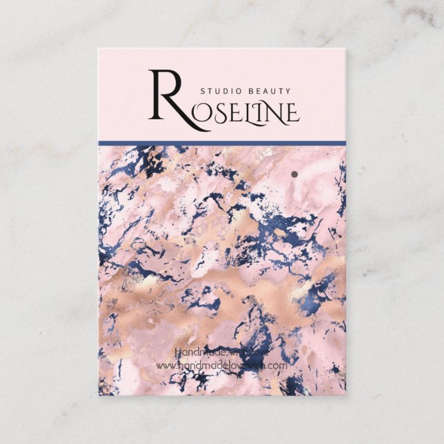 Visning för marmor till marmor för  rosa guld visitkort (Framsida)