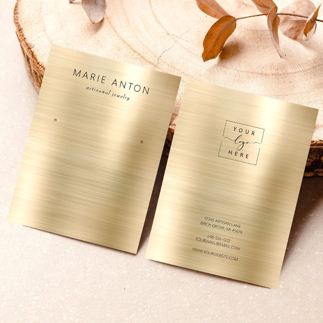 Visning för Metall-avläsning i guld Visitkort (Skapare uppladdad)