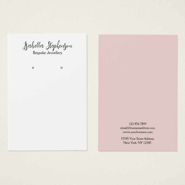 Visning för minimal enkel svartvit Rosa Visitkort (Framsida & baksida)