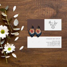 Visning för minimalistisk Earth Brown White Logoty Litet Visitkort