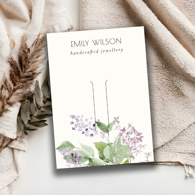 Visning för mjuk Lilac-Blommigt, tom Hairpin Hairc Visitkort (Skapare uppladdad)