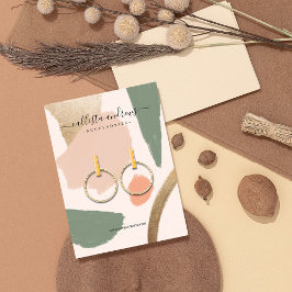 Visning för modern Abstrakt Earth Tones Guld Earri Visitkort