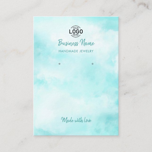 Visning för modern Blå himmel Clouds Earrings- Visitkort (Framsida)