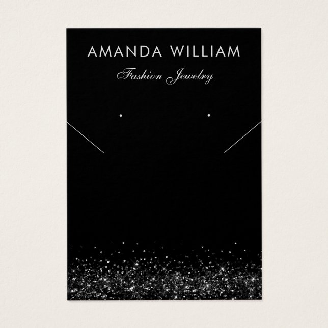 Visning för Modern chic Black Necklace Earring- Visitkort (Framsidan)