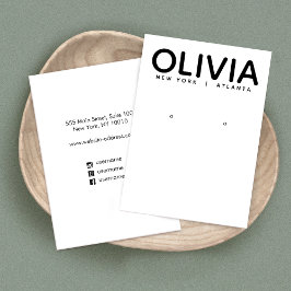 Visning för modern fetstilt typografi - vitbok visitkort