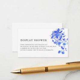 Visning för modern Fransk - blått Blommigt Tilläggskort