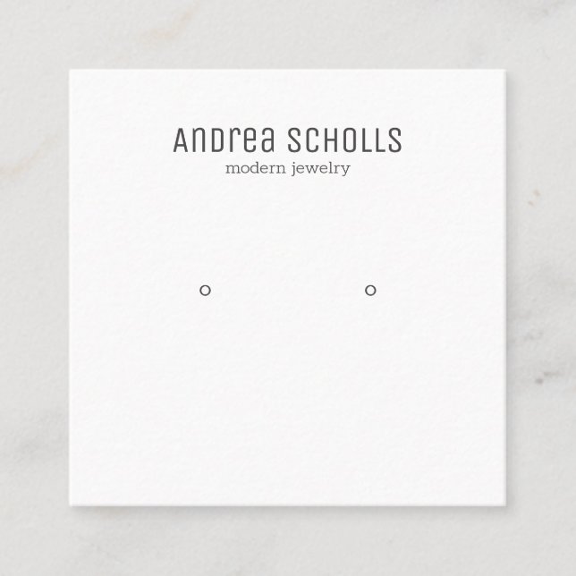 Visning för modern judelry Stud Earring Earring Fyrkantigt Visitkort (Framsida)