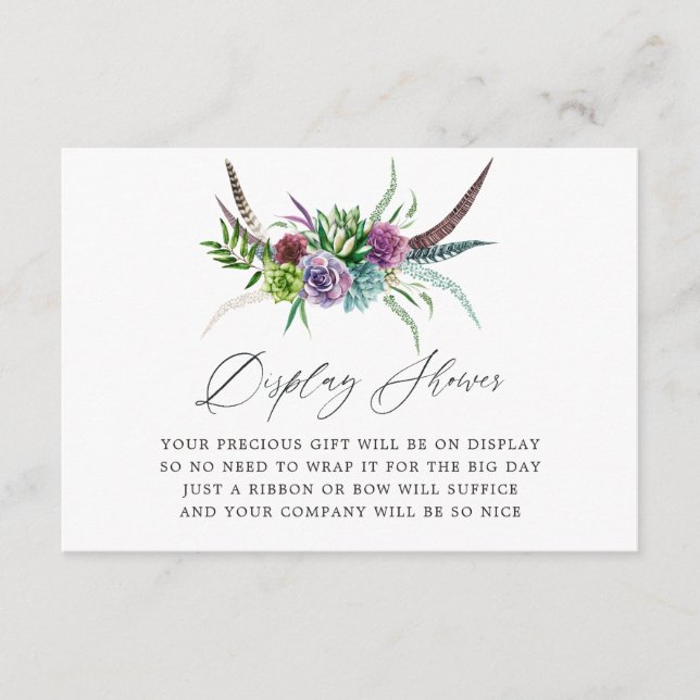 Visning för Möhippa av Mystical Boho Succulent Tilläggskort (Framsida)