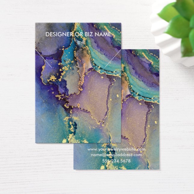Visning för multifärgat Guld-flytande konsthantver Visitkort (Skivbord)