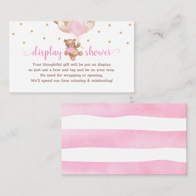 Visning för nalle - visa infogning för inbjudan (Fram/baksida)