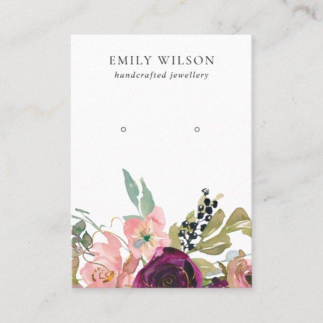 VISNING FÖR ÖKAD BLOMMIGT FÖR  GULD BURGUNDY RO VISITKORT (Framsida)