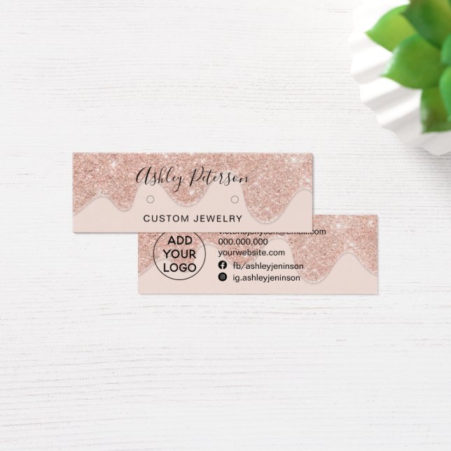 Visning för örhängen för påskjutsarna ro vid glitt litet visitkort (Skivbord)