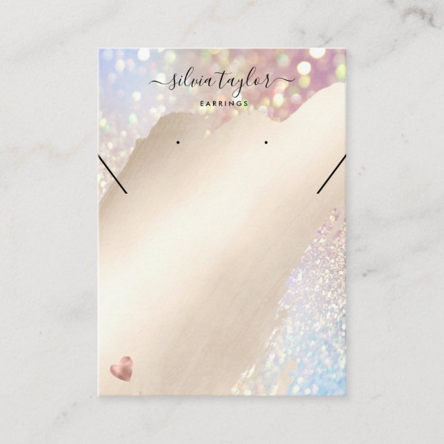 Visning för öronring av logotyp smyckeshalsband visitkort (Framsida)