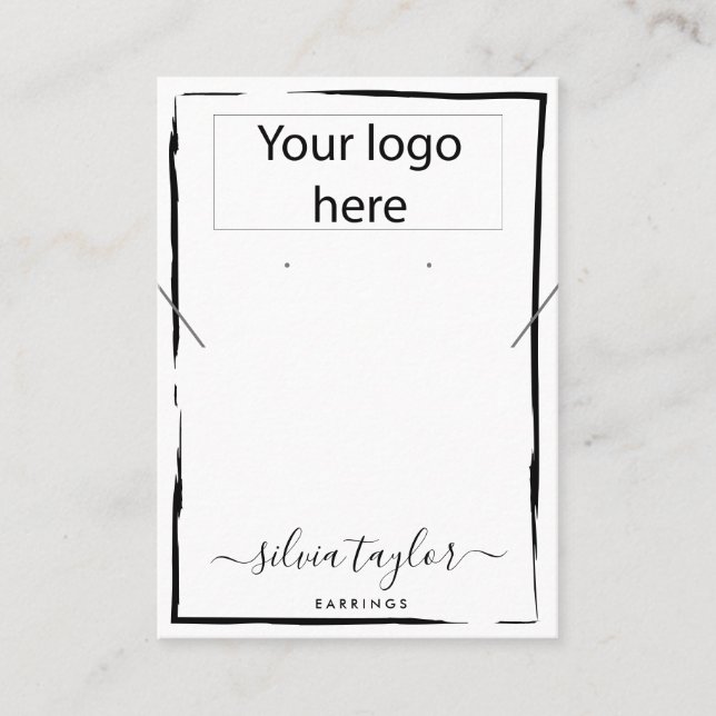 Visning för öronring av logotyp smyckeshalsband visitkort (Framsida)