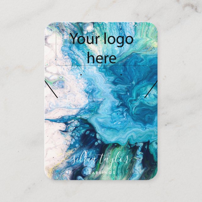 Visning för öronring av logotyp smyckeshalsband visitkort (Framsida)