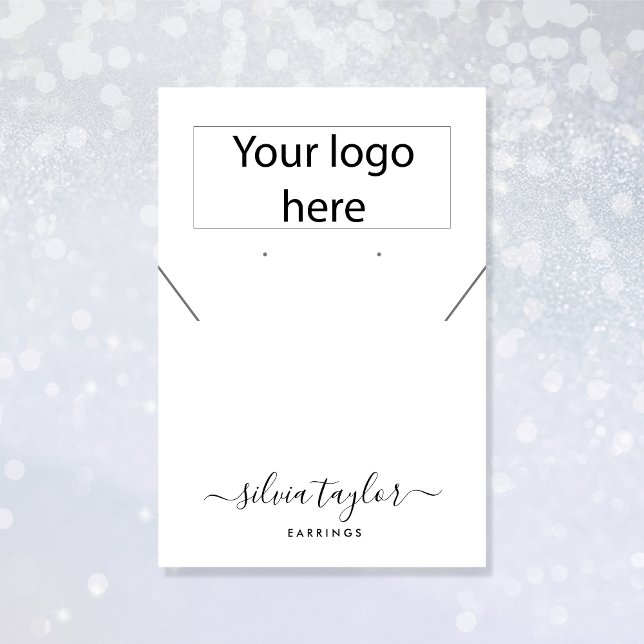 Visning för öronring av logotyp smyckeshalsband visitkort (Add your logo to this simple and minimalist design)